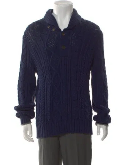 Pre-owned Brunello Cucinelli Collar Long Sleeve Polo Sweater In Blue