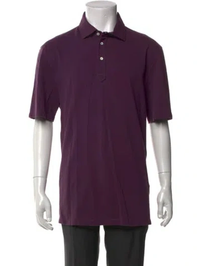 Pre-owned Brunello Cucinelli Collar Short Sleeve Polo Shirt In Purple