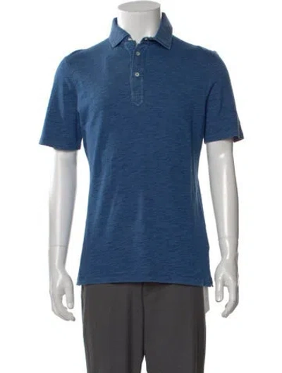 Pre-owned Brunello Cucinelli Collar Short Sleeve Polo Shirt W/ Tags In Blue