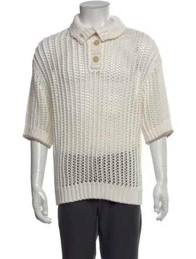 Pre-owned Brunello Cucinelli Collar Three-quarter Sleeve Polo Sweater In Multi