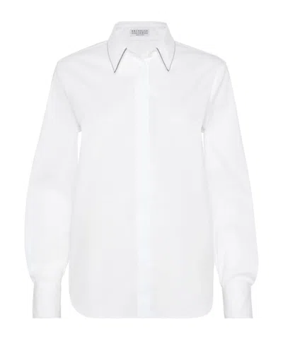 BRUNELLO CUCINELLI BRUNELLO CUCINELLI MONILI CHAIN DETAILED LONG-SLEEVED SHIRT