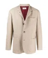 Brunello Cucinelli Cashmere Jersey Blazer With Patch Pockets In Nude