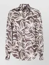 Brunello Cucinelli Collared Floral Pattern Long Sleeves Cuffed Top