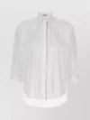 Brunello Cucinelli Oversized White Shirt With Monile Detail In White