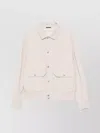 Brunello Cucinelli Collared Jacket With Elasticated Cuffs And Hem In Neutral