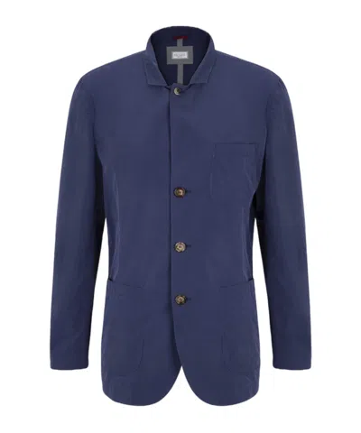Brunello Cucinelli Collared Long-sleeved Casual Jacket In Multi