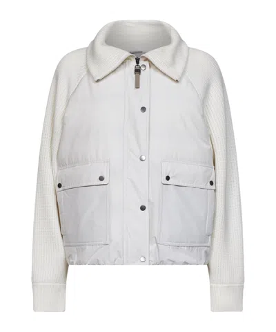 Brunello Cucinelli Collared Long-sleeved Casual Jacket In White