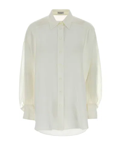 Brunello Cucinelli Collared Long-sleeved Shirt In White
