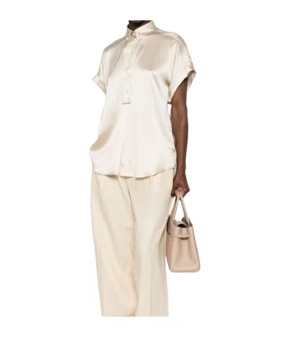 Brunello Cucinelli Collared Short-sleeved Shirt In Neutral