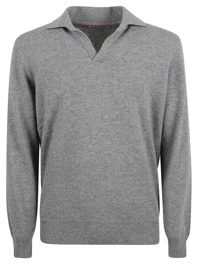 Brunello Cucinelli Collared Sweater In Grey
