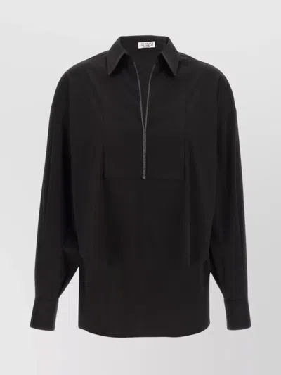 Brunello Cucinelli Collared V-neck Shirt Front Placket Detail