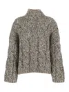 Brunello Cucinelli Women Wool And Cashmere Sweater With Sequins In Neutral