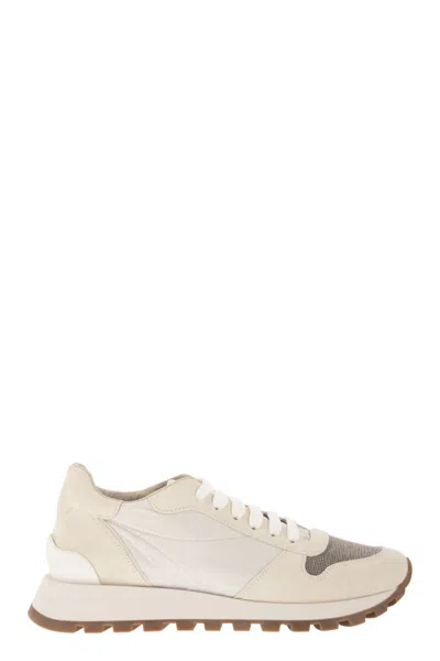 Brunello Cucinelli Color-block Lace-up Sneakers For Women In White