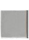 Brunello Cucinelli Colorblock Cashmere And Silk Scarf In Gray