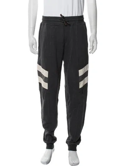 Pre-owned Brunello Cucinelli Colorblock Pattern Lounge Bottoms In Black