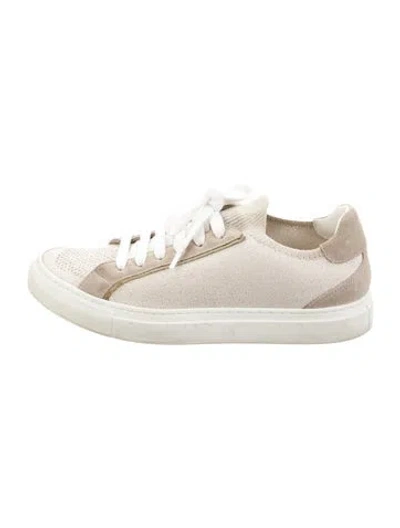 Pre-owned Brunello Cucinelli Colorblock Pattern Sneakers In Neutral