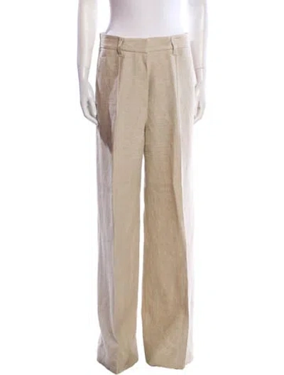 Pre-owned Brunello Cucinelli Colorblock Pattern Wide Leg Pants In Neutral