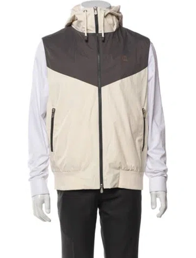 Pre-owned Brunello Cucinelli Colorblock Pattern Windbreaker In Neutral
