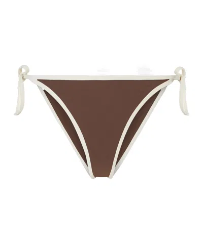 Brunello Cucinelli Color-blocked Bikini Briefs In Brown