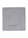 Brunello Cucinelli Geometric-print Silk Pocket Square In Fog Denim