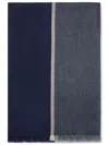 Brunello Cucinelli Wool-silk Blend Scarf With Fringed Edges In Marina