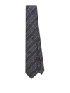 Brunello Cucinelli Striped Silk Tie In Grey