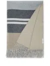 Brunello Cucinelli Colour-block Cashmere Blanket In Grey