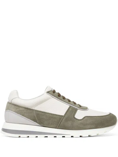 Brunello Cucinelli Olimpo Textured-leather And Suede Sneakers In Multicolour