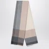 Brunello Cucinelli Colorblocked Scarf In Wool And Cashmere
