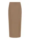 Brunello Cucinelli Long Skirt With Back And Side Slits In Brown