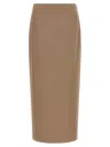 Brunello Cucinelli Long Skirt With Back And Side Slits In Brown