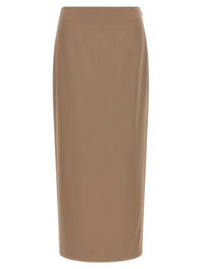 BRUNELLO CUCINELLI COLUMN LONG SKIRTS BEIGE