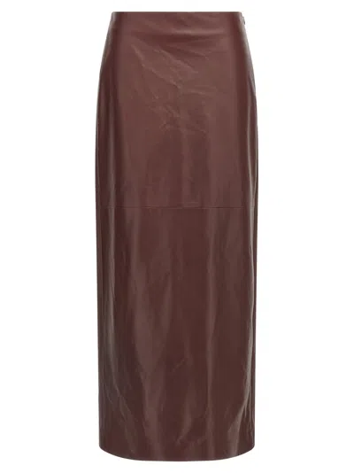 BRUNELLO CUCINELLI COLUMN LONG SKIRTS BORDEAUX