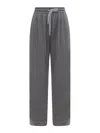 Shop Brunello Cucinelli Comfort Cotton And Silk Wide Pantss
