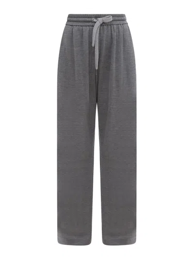 Brunello Cucinelli Comfort Cotton And Silk Wide Pantss
