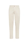 Brunello Cucinelli Comfort Denim Trousers In Neutral