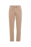 Brunello Cucinelli Comfort Denim Trousers In Light Brown