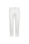 Brunello Cucinelli White Mid-rise Slim Jeans In White