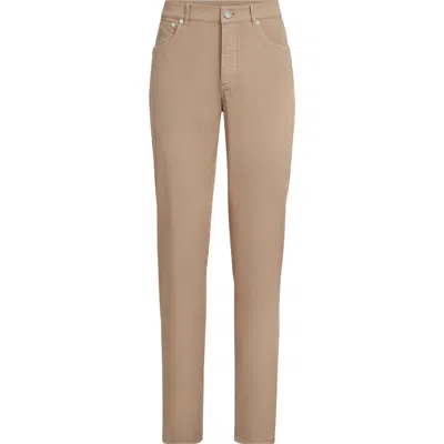 Brunello Cucinelli Comfort Gabardine Trousers In Brown