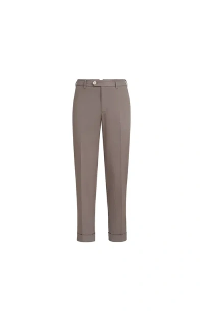 Brunello Cucinelli Comfort Gabardine Trousers In Brown