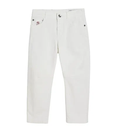 Brunello Cucinelli Kids' Straight Leg Jeans In White