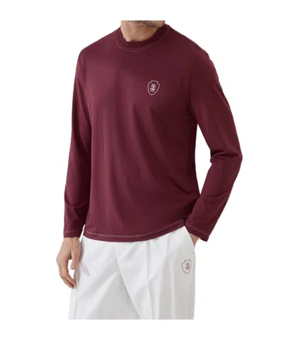 BRUNELLO CUCINELLI COMFORT NYLON LONG SLEEVE T-SHIRT WITH LOGO