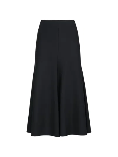 Brunello Cucinelli Comfort Virgin-wool And Viscose Twill Flute Skirt In Black