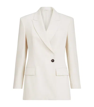 Brunello Cucinelli Comfort Viscose Couture Twill Blazer In White