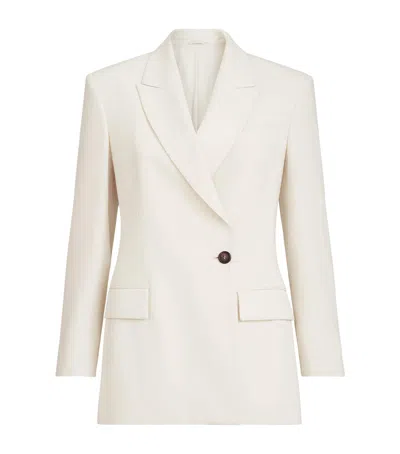 Brunello Cucinelli Comfort Viscose Couture Twill Blazer In White
