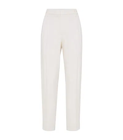 BRUNELLO CUCINELLI COMFORT VISCOSE COUTURE TWILL SLOUCHY TROUSERS