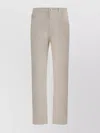 Brunello Cucinelli Comfortable Fit Dyed Jeans With Turn-up Hems In Neutral