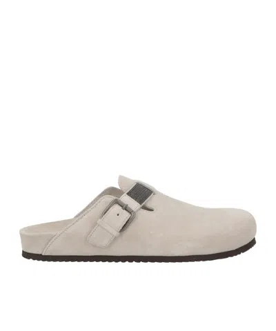 Brunello Cucinelli Comfortable Flat Slippers In Gray