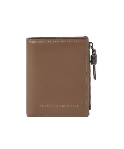 Brunello Cucinelli Compact Wallet In Brown