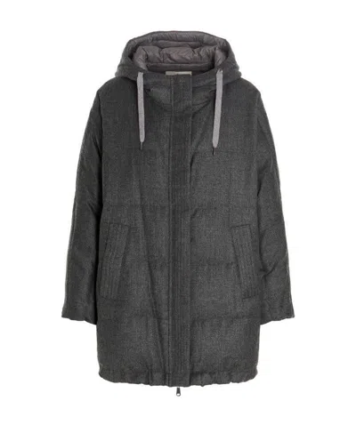 Brunello Cucinelli Concealed Puffer Coat In Black